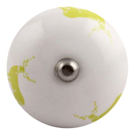 Lime Standing Rein Deer Pattern Ceramic Wine Stopper